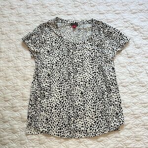 Vince Camuto Short  Sleeve Leopard Print Top